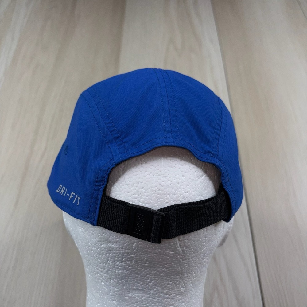 Nike AW84 Dri-Fit Blue Adjustable Strapback Performance Running 5 Panel Cap Hat - Picture 3 of 7